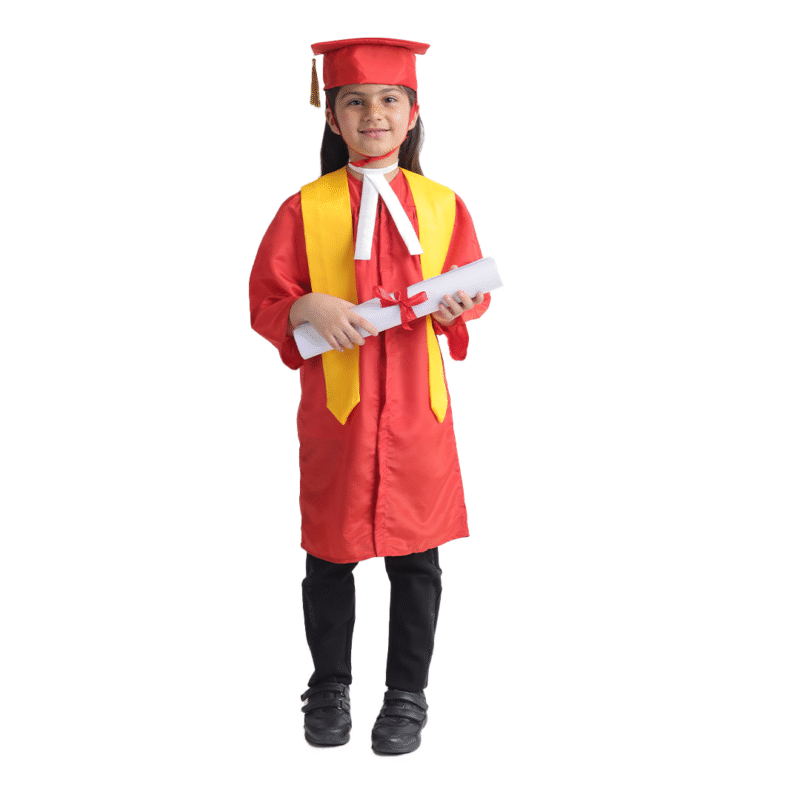 Convocation Graduation Red Gown Costume for Kids