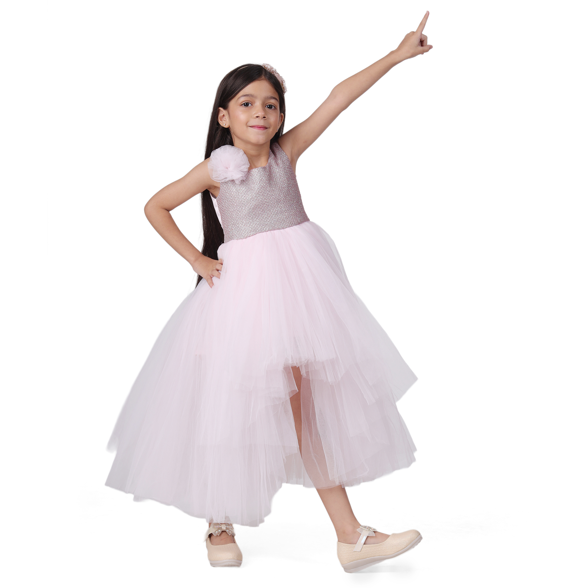 White Fairy Frill Frock for Kids - Image 2