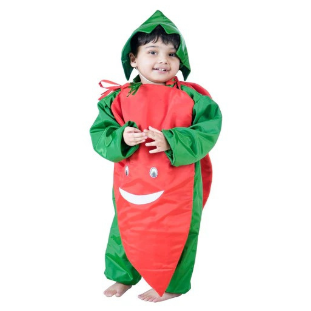 Carrot Gajar Vegetable Kids Fancy Dress Costume