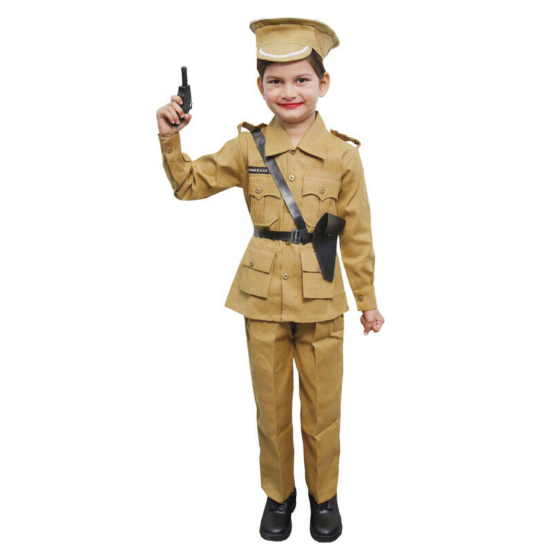 Indian Police Inspector Kids Fancy Dress Costume