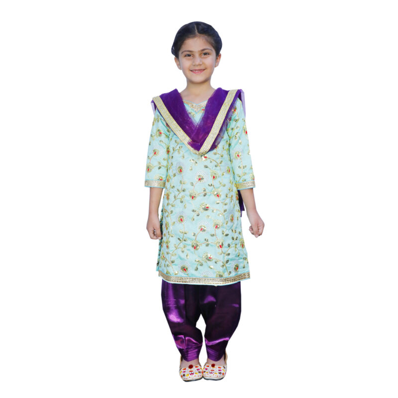 Punjabi Dress for Girls Traditional Folk Dance Costume for Kids