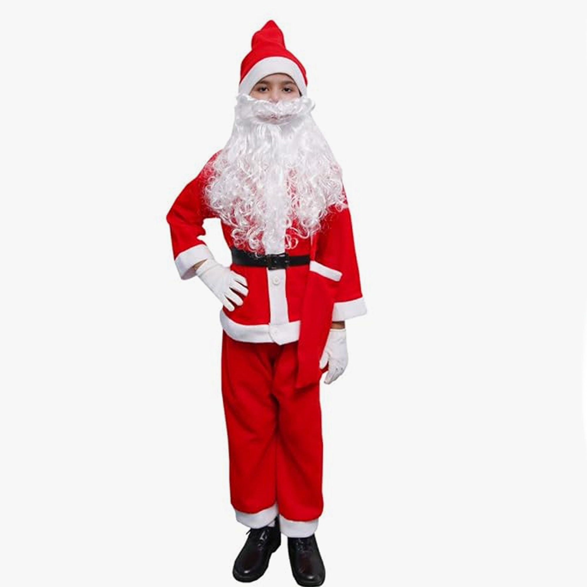 Santa Claus Dress Kids Christmas Costume Complete Set - Image 2