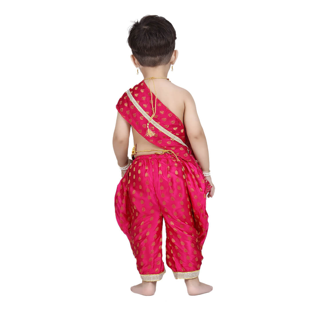 Krishna Dress for Baby Boy Kids Set -Red - Image 2
