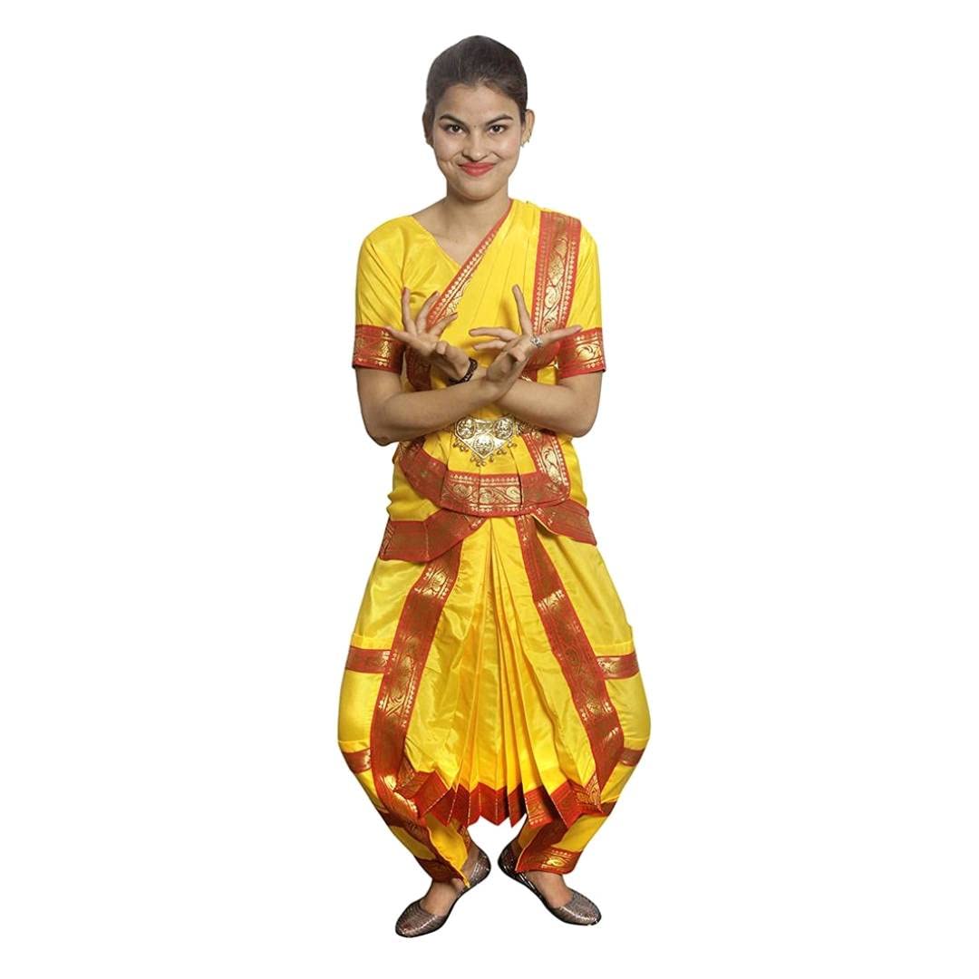 Bharatnatyam Costume – Orange and Green